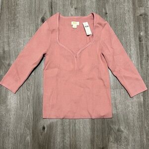 NWT Maeve by Anthropologie‎ sweetheart top, dusty rose, size M